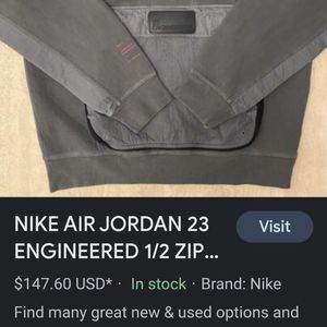 Vintage Nike Air Jordan 23 Engineered 1/2 zip pullover
